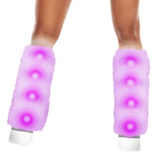 Purple light-up leg warmers for raves