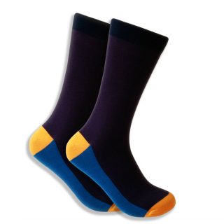 Men's Purple Socks With Blue & Yellow Highlights