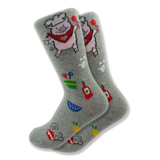 Women's Pig Chef Socks in Gray